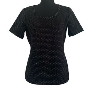 St. John Black and White Striped Top